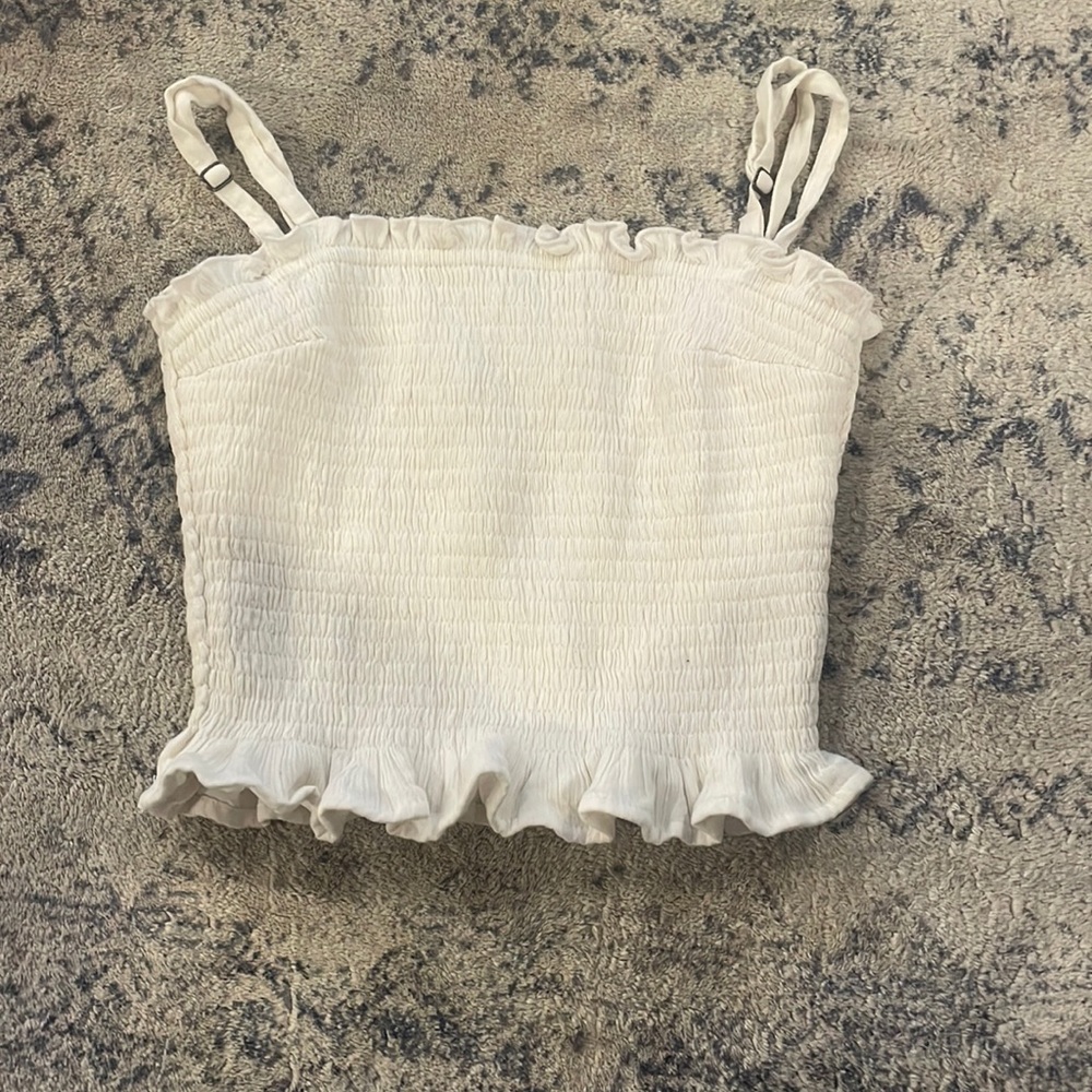 White Hollister cropped tank top